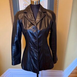 Danier Black Leather Blazer Jacket
